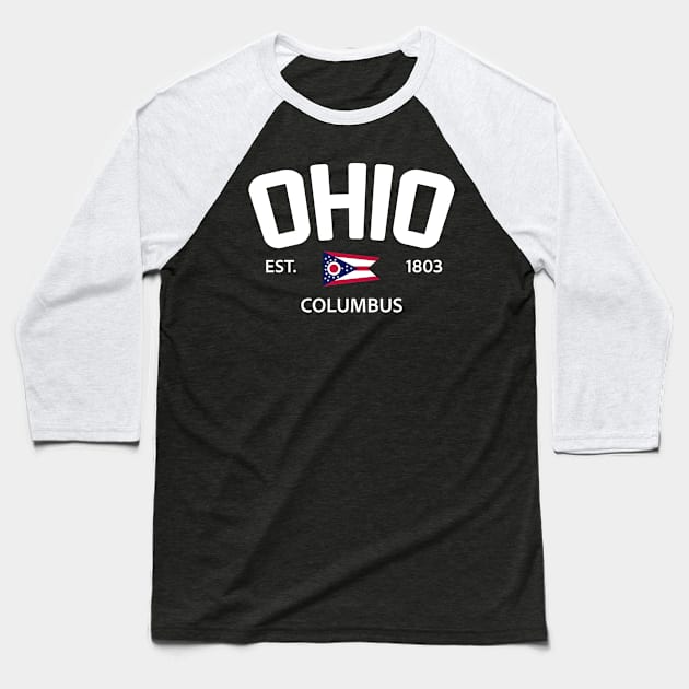 Ohio Collegiate Preppy Baseball T-Shirt by SunburstGeo